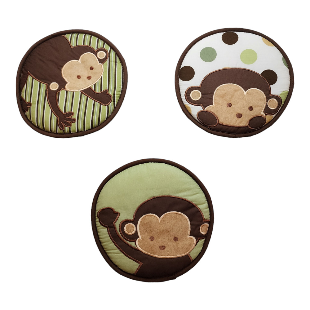Kidsline 3 Piece Plush Wall Decor Monkey Theme